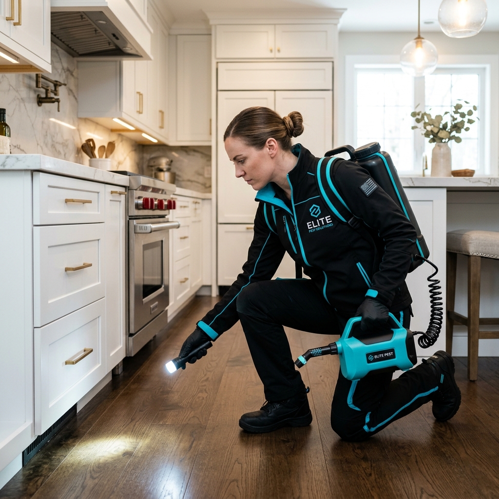 JetKill pest control technician preparing treatment equipment
